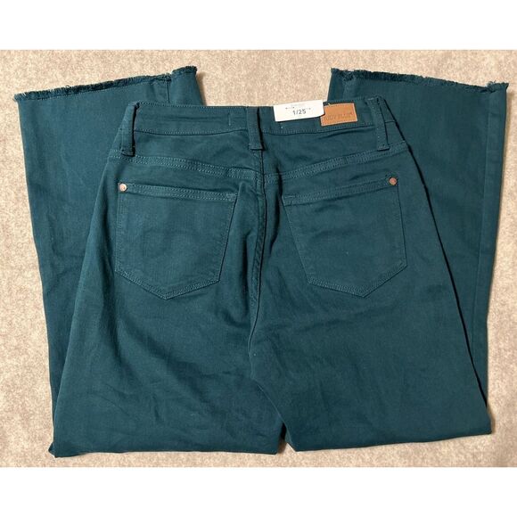 Judy Blue Los Angeles High Waist Wide Leg Crop 1/25, Teal Green,‎ JB88104C, New - Picture 2 of 12